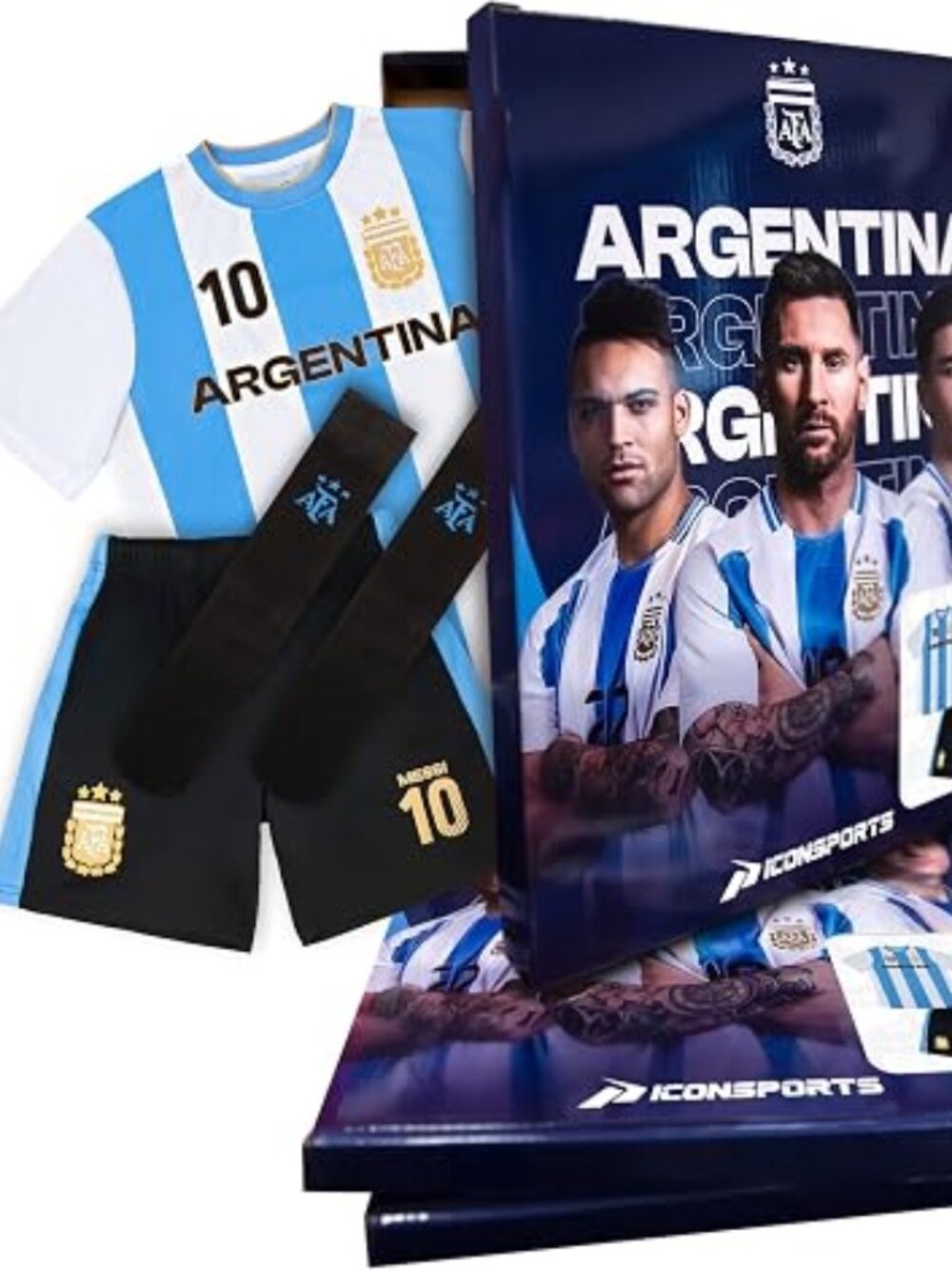 Icon Sports Officially Licensed Argentina Fan Pack - 3-Piece Soccer Set - Soccer